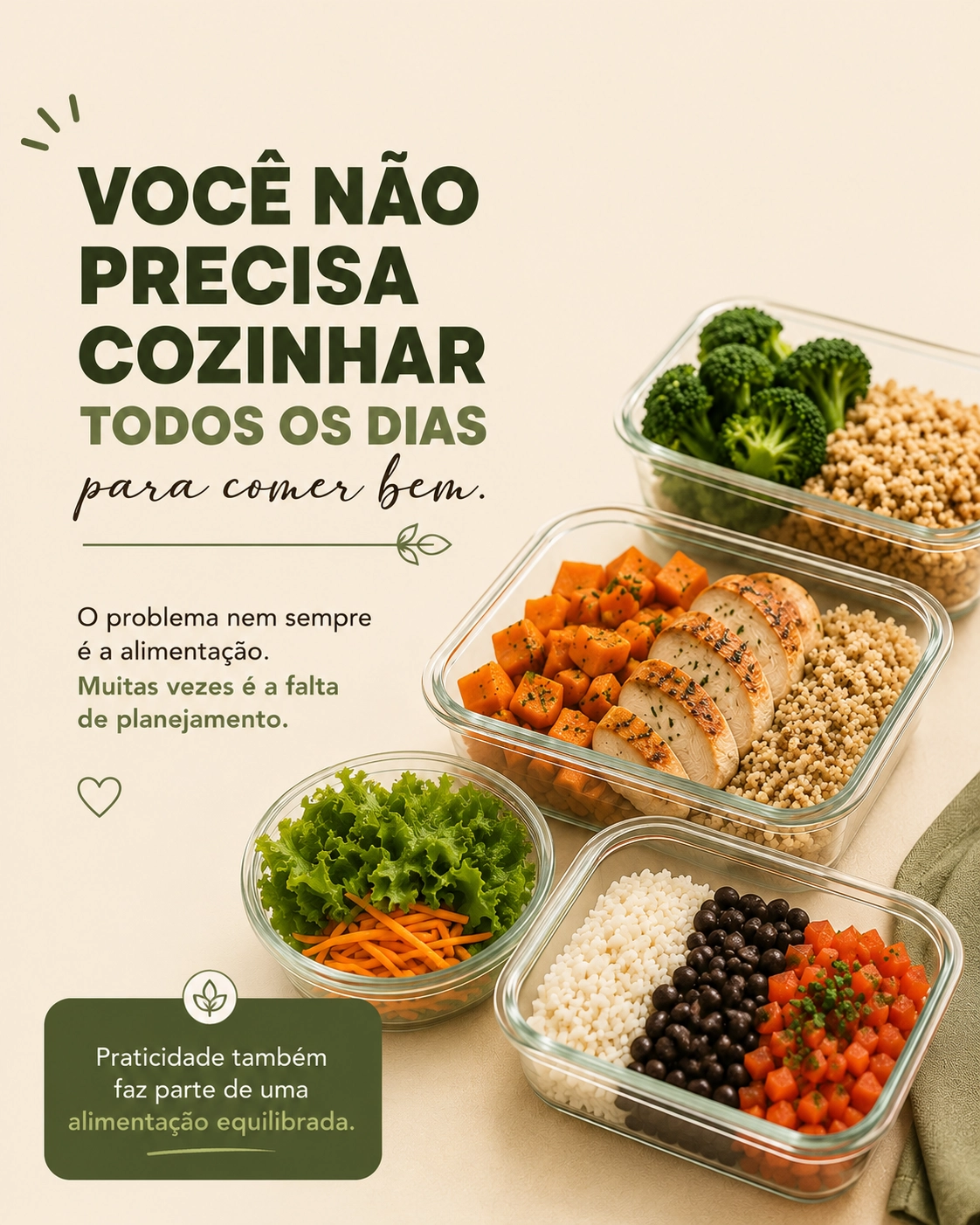 Organização alimentar prática: você não precisa cozinhar todos os dias